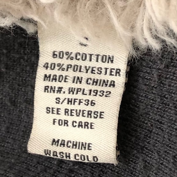 Freedom 2 Be American Vintage with Peace Sign Fur Lined Hoodie Size S - Picture 10 of 10